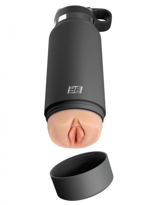 Серый мастурбатор в виде бутылки F*ck Flask - Pipedream - в Иркутске купить с доставкой