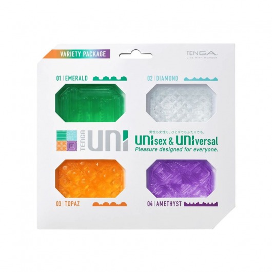 Набор из 4 мастурбаторов-стимуляторов Tenga Uni Variety Pack - Tenga - в Иркутске купить с доставкой