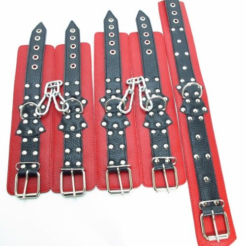 Набор кожаных БДСМ-аксессуаров - БДСМ Арсенал - купить с доставкой в Иркутске