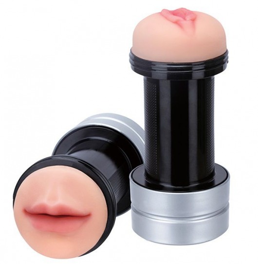 Двусторонний мастурбатор REALSTUFF 2 IN 1 HUMMER MOUTH   VAGINA - ротик и вагина - Dream Toys - в Иркутске купить с доставкой
