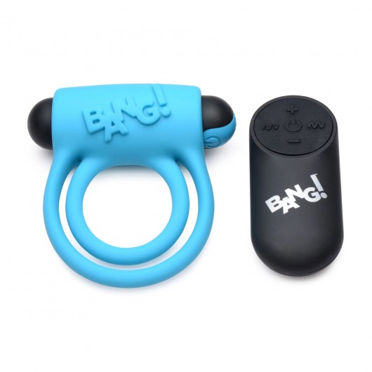 Голубое эрекционное виброкольцо 28X Remote Control Vibrating Cock Ring   Bullet - XR Brands - в Иркутске купить с доставкой