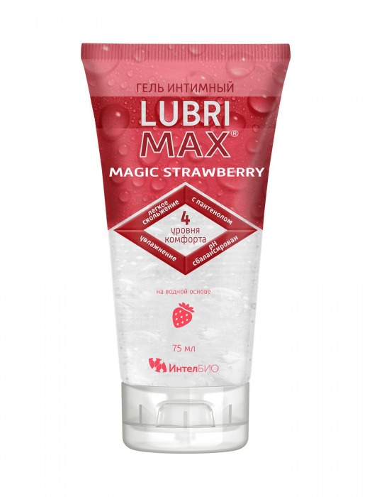 Интимный гель-смазка на водной основе Lubrimax Magic Strawberry - 75 мл. - ИнтелБИО - купить с доставкой в Иркутске