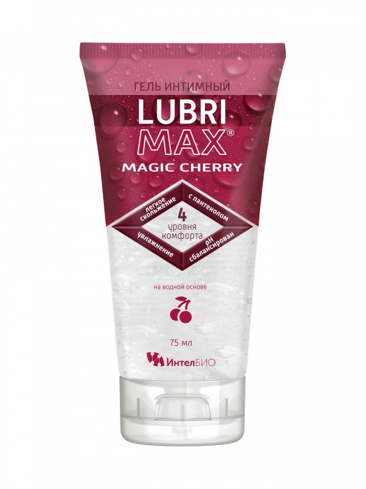 Интимный гель-смазка на водной основе Lubrimax Magic Cherry - 75 мл. - ИнтелБИО - купить с доставкой в Иркутске