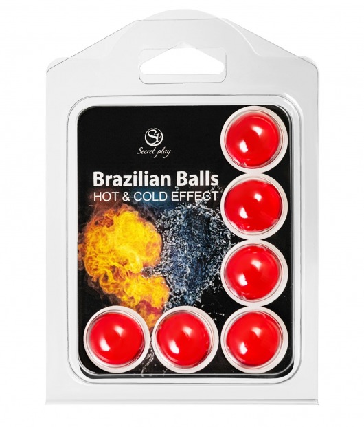 Набор из 6 шариков с массажным маслом Brazilian Balls с охлаждающим и разогревающим эффектом - Secret Play - купить с доставкой в Иркутске