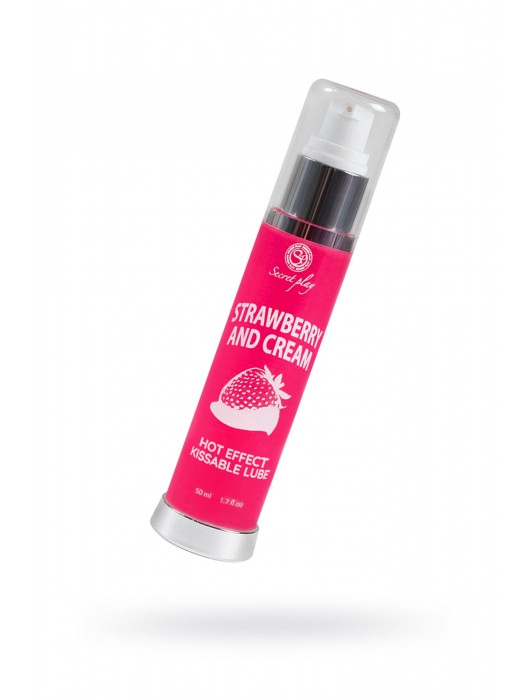 Массажное масло 2-в-1 с разогревающим эффектом и вкусом клубники со сливками - 50 мл. - Secret Play - купить с доставкой в Иркутске