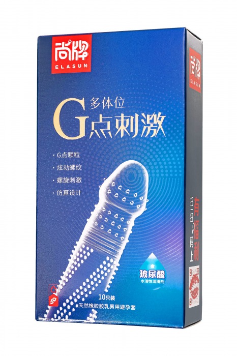 Ультратонкие презервативы Elasun G-spot stimulation с ребрами и точками - 10 шт. - Elasun - купить с доставкой в Иркутске