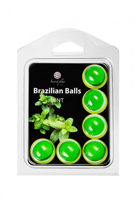 Набор из 6 шариков с массажным маслом Brazilian Balls с ароматом мяты - Secret Play - купить с доставкой в Иркутске