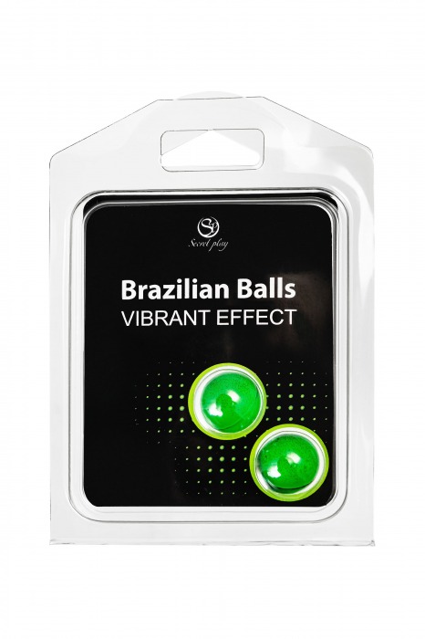 Набор из 2 шариков с массажным маслом Brazilian Balls с эффектом вибрации - Secret Play - купить с доставкой в Иркутске