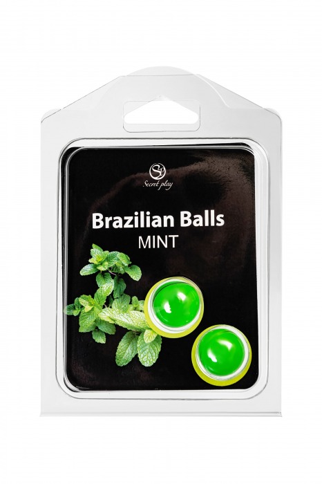 Набор из 2 шариков с массажным маслом Brazilian Balls с ароматом мяты - Secret Play - купить с доставкой в Иркутске