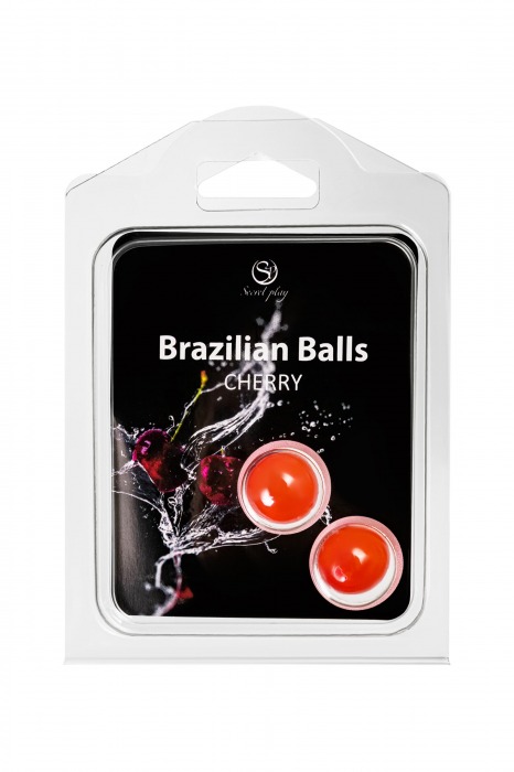 Набор из 2 шариков с массажным маслом Brazilian Balls с ароматом вишни - Secret Play - купить с доставкой в Иркутске