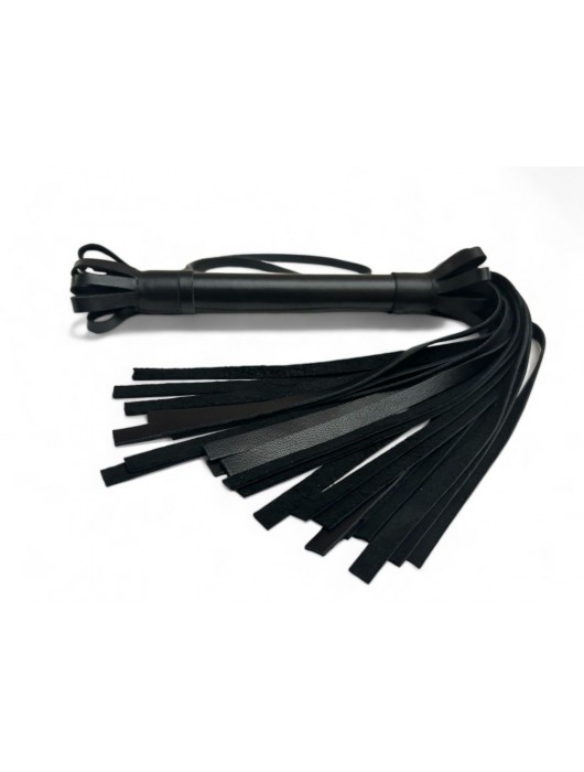 Черная кожаная плеть King Arsenal - 44 см. - БДСМ Арсенал - купить с доставкой в Иркутске