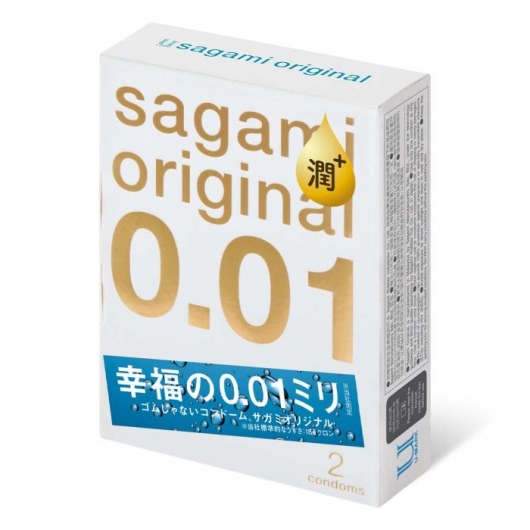 Увлажнённые презервативы Sagami Original 0.01 Extra Lub - 2 шт. - Sagami - купить с доставкой в Иркутске