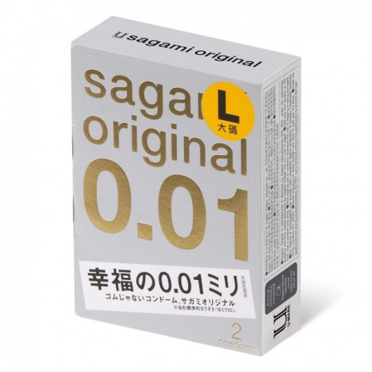 Презервативы Sagami Original 0.01 L-size увеличенного размера - 2 шт. - Sagami - купить с доставкой в Иркутске