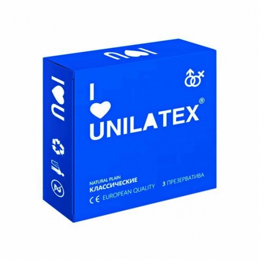 Классические презервативы Unilatex Natural Plain - 3 шт. - Unilatex - купить с доставкой в Иркутске