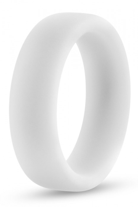Белое люминесцентное эрекционное кольцо Silicone Glo Cock Ring - Blush Novelties - в Иркутске купить с доставкой