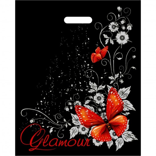 Черный пакет Glamour с вырубной ручкой (38х47 см) - Сима-Ленд - купить с доставкой в Иркутске