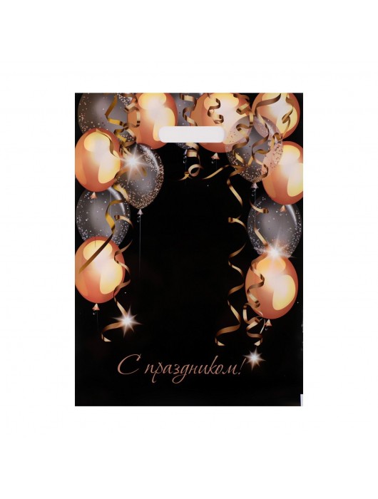 Пакет с вырубной ручкой и принтом в виде шариков (30х40 см) - Сима-Ленд - купить с доставкой в Иркутске