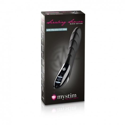 Вибратор с электростимуляцией Sizzling Simon Black Edition - 27 см. - MyStim - купить с доставкой в Иркутске