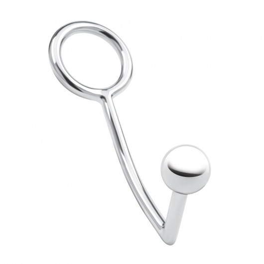 Кольцо на пенис с анальным стимулятором Stainless Steel Anal Hook   Cock Ring - BlueLine - в Иркутске купить с доставкой