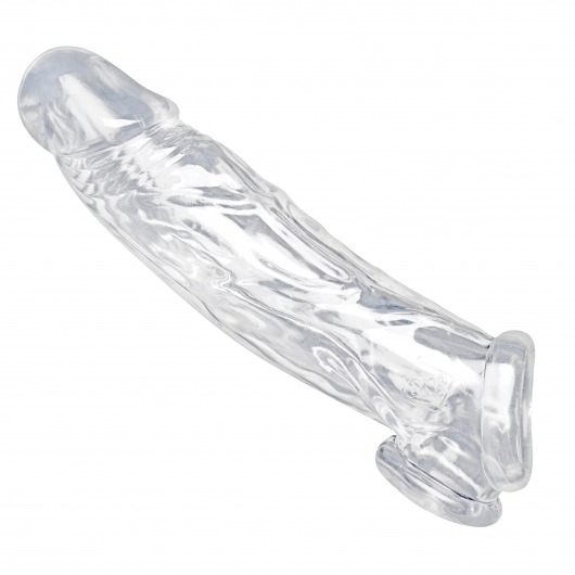 Прозрачная насадка для увеличения члена Realistic Clear Penis Enhancer and Ball Stretcher - 20,3 см. - XR Brands - в Иркутске купить с доставкой