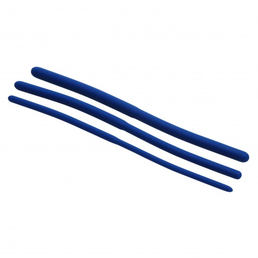Набор из 3 синих силиконовых уретральных расширителей Invasion Silicone Urethral Sound Trainer Set - XR Brands - купить с доставкой в Иркутске