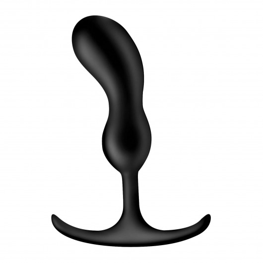 Черный массажер простаты с утяжелителями Premium Silicone Weighted Prostate Plug Medium - 16,3 см. - XR Brands - в Иркутске купить с доставкой