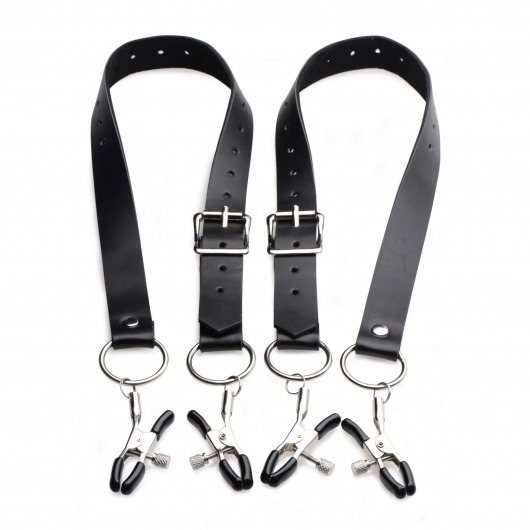 Ремни с зажимами для половых губ Spread Labia Spreader Straps with Clamps - XR Brands - купить с доставкой в Иркутске