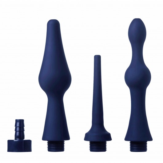 Набор из 3 универсальных насадок для анального душа Universal 3 Piece Silicone Enema Attachment Set - XR Brands - купить с доставкой в Иркутске