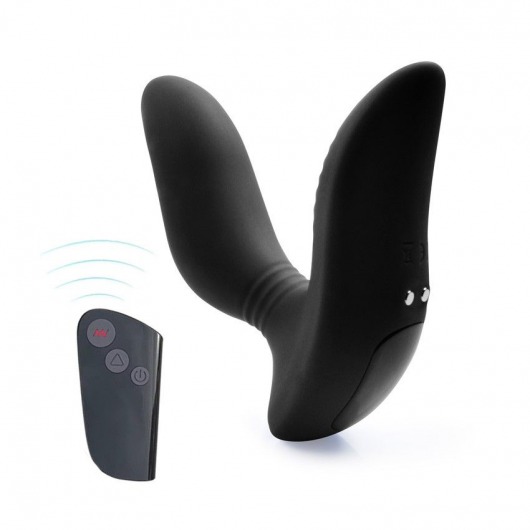 Черный вибромассажер простаты 3,5’’ Remote Control Curve P-spot Massager - 12 см. - Erokay - в Иркутске купить с доставкой