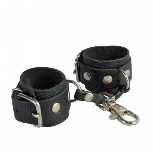 Черный кожаный брелок в виде наручников - Sitabella - купить с доставкой в Иркутске Черный кожаный брелок в виде наручников - Sitabella - купить с доставкой в Иркутске