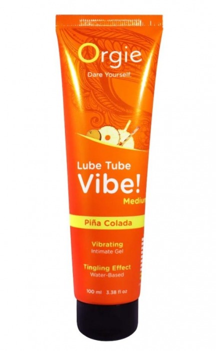 Гель с эффектом вибрации Lube Tube Vibe Medium Pina Colada - 100 мл. - ORGIE - купить с доставкой в Иркутске