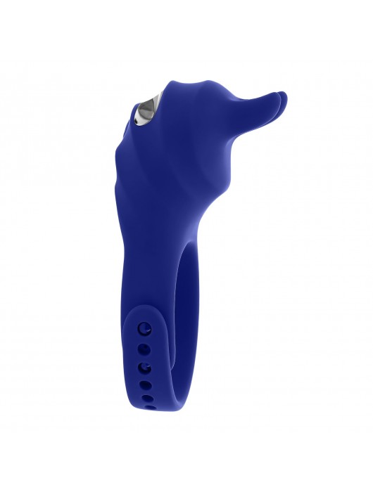 Синее эрекционное виброкольцо с клиторальной подушечкой и пультом ДУ Adjustable Fun Ring - Zero Tolerance - в Иркутске купить с доставкой