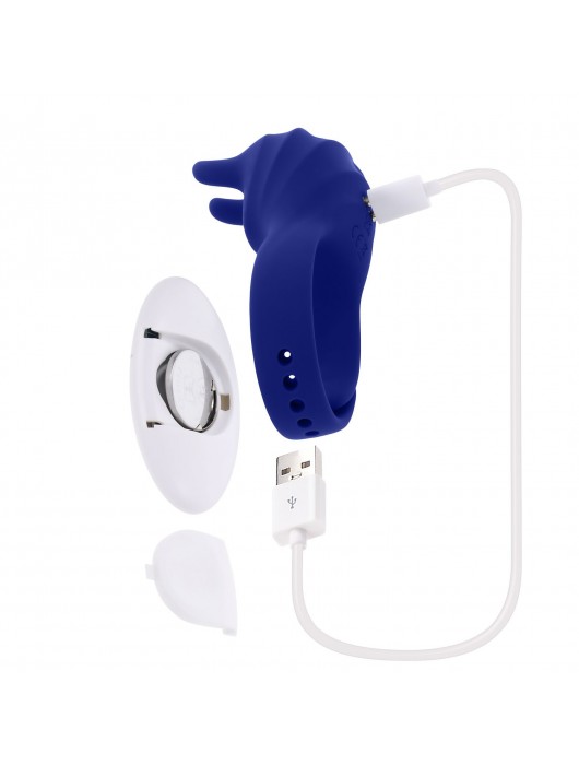 Синее эрекционное виброкольцо с клиторальной подушечкой и пультом ДУ Adjustable Fun Ring - Zero Tolerance - в Иркутске купить с доставкой