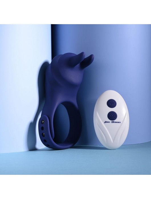 Синее эрекционное виброкольцо с клиторальной подушечкой и пультом ДУ Adjustable Fun Ring - Zero Tolerance - в Иркутске купить с доставкой