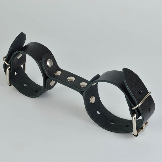 Черные кожаные наручники-фиксатор - Sitabella - купить с доставкой в Иркутске