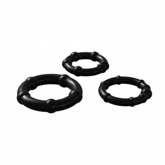 Набор из 3 черных эрекционных колец Babooom Ring Set - Adrien Lastic - в Иркутске купить с доставкой