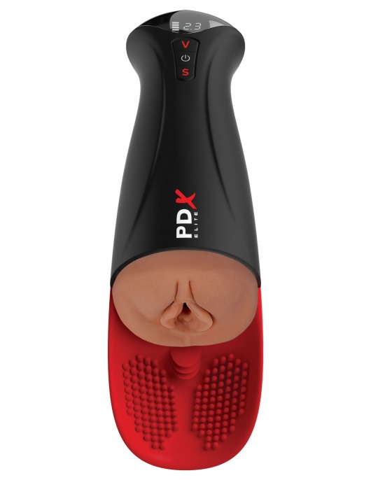 Мастурбатор-вагина в колбе с вибрацией Fuck-O-Matic Pro XL - Pipedream - в Иркутске купить с доставкой
