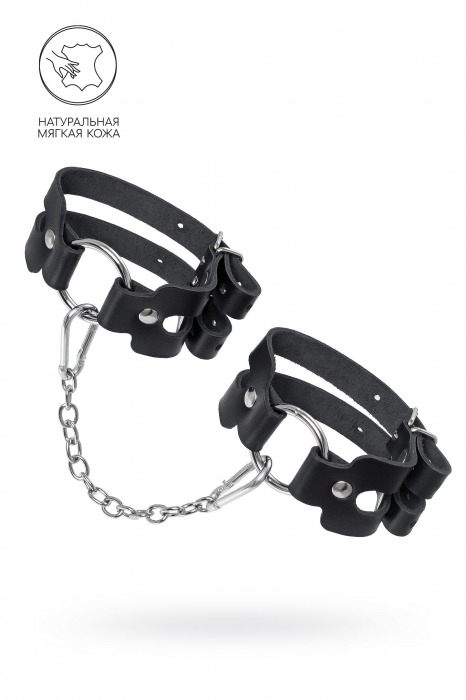 Черные кожаные оковы из двух ремешков - Pecado - купить с доставкой в Иркутске Черные кожаные оковы из двух ремешков - Pecado - купить с доставкой в Иркутске