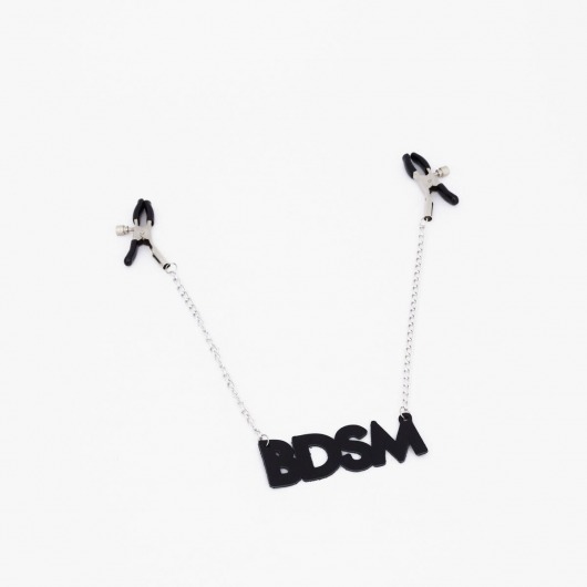 Зажимы на соски с кожаной подвеской BDSM - Crazy Handmade - купить с доставкой в Иркутске