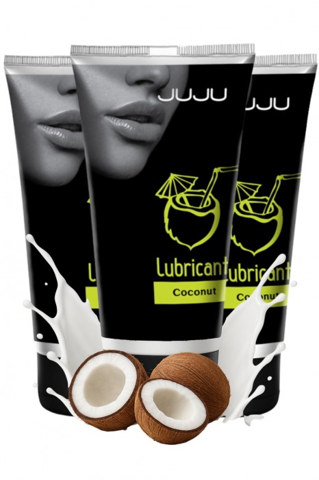 Набор из 3 съедобных лубрикантов JUJU со вкусом кокоса - JuJu - купить с доставкой в Иркутске