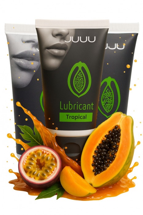 Набор из 3 съедобных лубрикантов JUJU со вкусом тропических фруктов - JuJu - купить с доставкой в Иркутске
