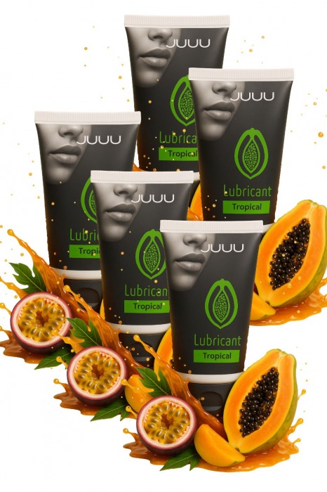 Набор из 5 съедобных лубрикантов JUJU со вкусом тропических фруктов - JuJu - купить с доставкой в Иркутске