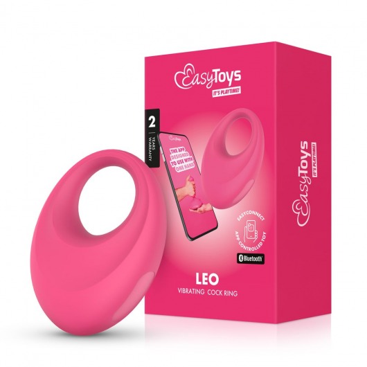 Розовое интерактивное эрекционное виброкольцо Leo - Easy toys - в Иркутске купить с доставкой