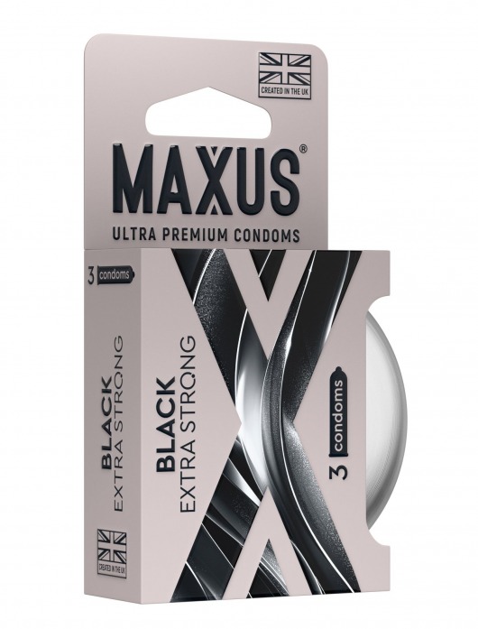 Черные утолщенные презервативы MAXUS Extra Strong с железным кейсом - 3 шт. - Maxus - купить с доставкой в Иркутске