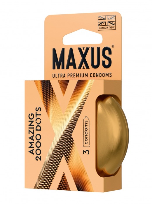 Точечные презервативы MAXUS 2000 Amazing Dots с железным кейсом - 3 шт. - Maxus - купить с доставкой в Иркутске