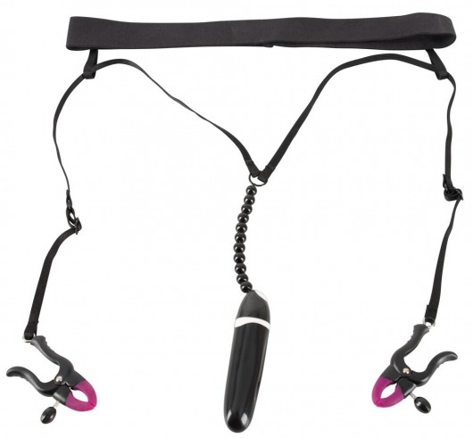 Женские вибростринги с зажимами для половых губ Spreader String with Vibrator - Orion - купить с доставкой в Иркутске