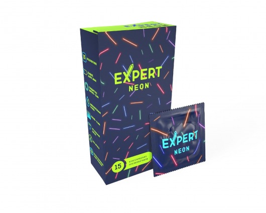 Светящиеся в темноте презервативы Expert Neon - 15 шт. - Expert - купить с доставкой в Иркутске