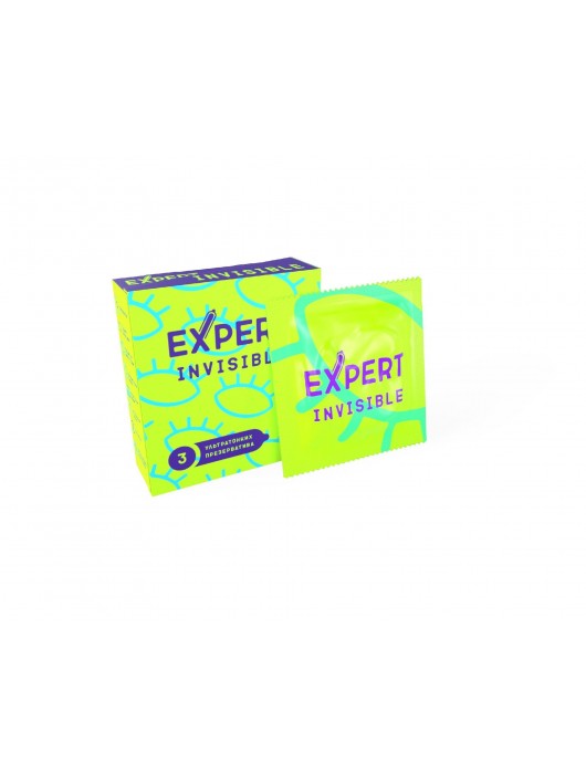 Ультратонкие презервативы Expert Invisible - 3 шт. - Expert - купить с доставкой в Иркутске