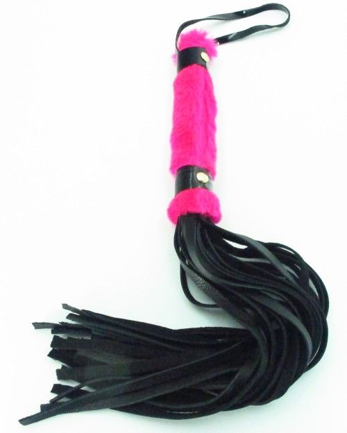 Нежная плеть с розовым мехом BDSM Light - 43 см. - БДСМ Арсенал - купить с доставкой в Иркутске