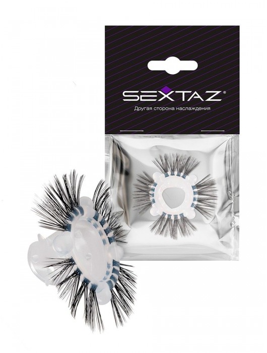 Эластичное эрекционное кольцо с черными «ресничками» - Sextaz - в Иркутске купить с доставкой